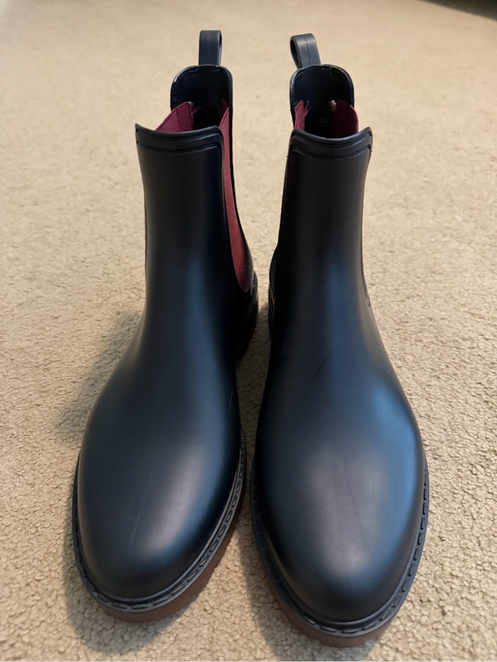 Igor Black Chelsea Rain Boots with Red Insets